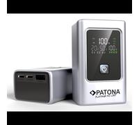 PATONA 4238 Batterie Externe 10000 mAh Li-Ion Argent Power Delivery 35W 1x USB-A & 2x USB-C avec écran pour Smartphone/Tablette/Laptop