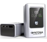 PATONA 4238 Batterie Externe 10000 mAh Li-Ion Argent Power Delivery 35W 1x USB-A & 2x USB-C avec écran pour Smartphone/Tablette/Laptop