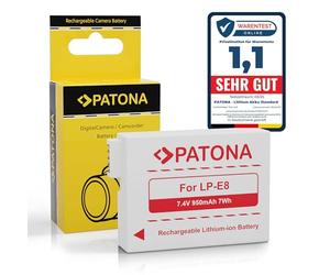 PATONA Batterie de Remplacement pour Canon LP-E8, 950mAh 7.4V 7Wh Li-ION, Compatible avec EOS 550D 600D 650D 700D Rebel T2i T3i T4i T5i Kiss X4 X5 X6i X7i