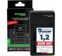 PATONA BLX-1 Premium Chargeur de Batterie PD Performance (Max. 1500mA), USB-C Dual LCD Support QC/PD, Charge Rapide avec Adaptateur 20W Compatible avec Olympus Om-System Om-1, Om-1 II, Om-3, OM1, OM3