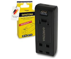 PATONA Chargeur de Batterie Compatible avec Insta IS360RB, Insta360 One R, One RS Action Cam, Chargeur Double avec Entrées Micro-USB & USB-C, Protection Contre la Surchauffe et la Surcharge