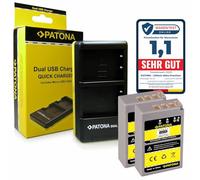 PATONA Chargeur Double avec 2X Batterie BLS-5 Compatible avec Olympus BLS-50 BLS5 E-450 Om-D E-M10 Mark II III IV Pen E-P3 E-PL2 E-PL3 E-PL5 E-PL6 E-PL7 E-PL8 E-PL9 Pen PM1 PM2 Stylus 1