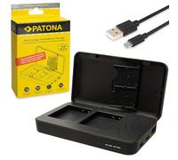 PATONA Chargeur Double avec Powerbank Fonction et Stockage sur Carte Mémoire Convient pour Panasonic DMW-BLE9 DMW-BLE9E DMW-BLG10 DMW-BLG10E DMC-GF6 Batterie