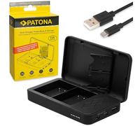 PATONA Chargeur Double pour DMW-BLK22 BLK22E Batteries Compatible avec Panasonic Lumix DC-S5 S5 II S5K G9 DC-GH5 II GH6 GH7 Chargeur avec Powerbank Fonction et Stockage sur Carte Mémoire