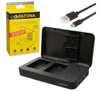 PATONA Chargeur Double pour NP-FW50 Batterie avec Powerbank Fonction et Stockage sur Carte Mémoire Compatible avec Sony Alpha 7 6400 6500 A7S A7R A7II DSC RX10 Mark II III IV RX1R III RX1RM3