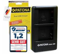 PATONA Chargeur Double pour Panasonic DMW-BLG10 DMW-BLE9 - Charge 2 Batteries simultanément Via USB-C/Micro-USB - pour Lumix TZ202 TZ101 GX9 GX80 GX7 GF6 LX100 - câble Inclus