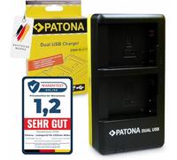 PATONA Chargeur Double (USB-C Micro-USB) pour DMW-BLC12 BLC12E BLC12PP Batterie Compatible avec Panasonic Lumix DMC G5 G6 G7 GH2 GX8 G70 G81 G91 FZ200 FZ300 FZ330 FZ1000 FZ2000