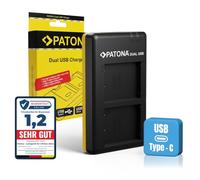 PATONA Chargeur Double USB-C/Micro-USB pour Fujifilm NP-W126 NP-W126s | Chargeur voyage compact pour X-M5 X-M1 X100F X100V/VI XA1 XA2 XA3 XA5 XS10 XT3 XT20 XT30 II