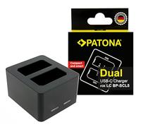 PATONA Chargeur Double USB-C pour Leica 24003 BP-SCL5 M10 M10P M10R - Chargeur Rapide Compact pour 2 Batteries simultanément avec câble USB-C, LED et Protection Contre Surcharge