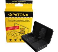 Patona Chargeur double avec fonction Powerbank et stockage carte SD pour Canon LP-E6