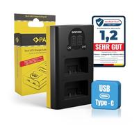 PATONA Dual LCD Chargeur USB-C/Micro-USB pour Nikon EN-EL25 EN-EL25a | Chargeur voyage compact pour Z30, Z50 II, Z50II, Z FC, ZFC, avec câble USB