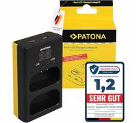 PATONA Dual LCD Chargeur USB-C/Micro-USB pour Panasonic DMW-BLJ31 | Chargeur voyage compact pour Lumix DC-S1, DC-S1R, DC-S1H, chargeur avec câble USB