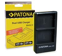 PATONA Dual USB Chargeur 1966 - pour batterie Nikon EN-EL14 EN-EL14a - noir