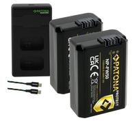 PATONA Kit 2X NP-FW50 Protect Batterie 1100mAh & Chargeur PD Dual USB-C | Charge rapide sur secteur 20W, compatible avec Sony Alpha A7 DSC RX10 Mark I-IV RX1RM3, NTC-Sensor & étui protecteur