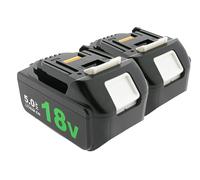 Patona Lot de 2 batteries à outils 18 V 5000 mAh Li-Ion BL1850 LED pour outils Makita 18 V LXT compatibles avec Star Protection, indicateur LED de fonctionnement résiduel, 90 Wh par batterie