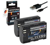 PATONA Lot de 2 batteries Platinum LP-E6P LP-E6NH - 2600 mAh - Entrée USB-C - Compatible avec Canon EOS R7 R6II R5 7D 6D 5D Mark II III IV 60D 70D 80D 90D LP-E6 LPE6P LPE6NH LPE6N