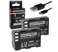 PATONA Platinium EN-EL3E Lot de 2 batteries de rechange 2250 mAh USB-C compatible avec Nikon D40 D40x D50 D60 D70 D80 D90 D100 D200 D300 D700 D900 D3000 D5000 pour les modèles EN EL3E ENEL3E
