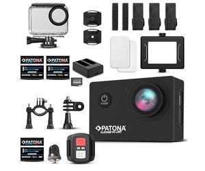 PATONA Platinum Action Cam Life SL3 4K 120 fps | 16 MP, 120° 4G+IR | Big Kit : 2 batteries + chargeur double + carte 64 Go | Télécommande | De nombreux accessoires