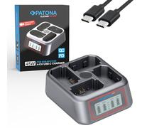 PATONA Platinum Chargeur USB-C 4 voies pour batterie Sony NP-FZ100, 45 W PD & QC