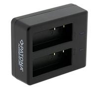 PATONA Platinum Dual Chargeur pour Action Cam Life SL3 et SL4 | Entrée : USB-C 5 V/2 A | Sortie : 4,5 V/750 mAh x2 | Gestion de la charge pour une charge sûre | Affichage LED de l'état de charge | 28