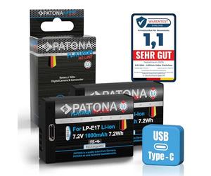 PATONA Platinum LP-E17 Lot de 2 Batteries USB 1000mAh avec entrée USB directe - Compatible avec Canon EOS RP R10 R100 77D 200D 250D 750D 760D 800D M3 M5 M6 Mark II Kiss X8i X9 Rebel SL2 SL3 T6i