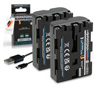 PATONA Platinum NP-FM500H Lot de 2 batteries de rechange, 2600 mAh, compatibles avec Sony Alpha DSLR A100 A200 A300 A350 A450 A500 A550 A560 A580 A700 A850 A900 SLT A57 A58 A65 A65 68 A77 A99