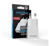 PATONA Platinum PD20W Adaptateur USB-C Blanc avec PPS, Technologie GaN, Power Delivery 3.0 QC3.0, Chargeur Rapide 20W, 5V/3A, 9V/2.22A, 12V/1.67A pour Smartphone Tablette & appareils USB C