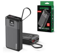 PATONA Powerbank Premium 20 000 mAh | Power Bank pour iPhone, Android et | PD30W, 74Wh, câble USB-C intégré, ports USB-C et USB-A, indicateur de niveau de batterie LED, protection contre les