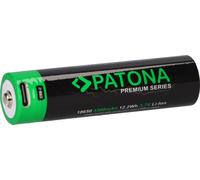PATONA Premium 18650 cellule batterie Li-Ion + entrée USB-C 3,7V 3300mAh