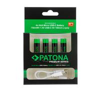 PATONA 1409 Piles AAA Lithium 750mWh 1.5V Rechargeables USB-C