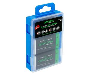 Patona set de 2 piles rechargeables 9V avec connexion USB-C