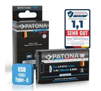 PATONA USB-C Platinum Batterie pour Canon LP-E12 LPE12 EOS M M50, 750mAh