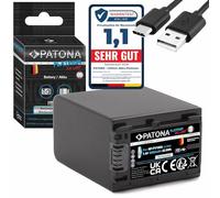 PATONA Platinum NP-FV100A NP-FV100 Batterie USB-C 3090 mAh avec entrée USB directe (1395), sans restriction d'utilisation HDR CX625 CX730 CX250 PJ810 FDR AX53 AX33 AX100, etc.