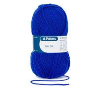 Patons Fab DK Pelote de laine à tricoter double 100 g et 100 % acrylique lavable en machine et séchage au sèche-linge - gamme de 44 couleurs, bleu, 1 x 100g Ball