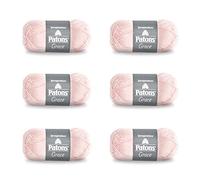 PATONS Grace Blush Lot de 6 paquets de 50 g de fil en coton pour tricot/crochet 3 DK 120 m