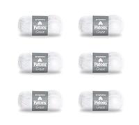 Patons Grace Snow Lot de 6 paquets de 50 g de fil à tricoter et crochet en coton 3 DK 120 m