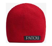 Patou - Bonnet Beanie en Laine Extensible Côtelée - Femme - Accessoires - Rouge - Taille: ONE Size