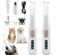 Patounet Tondeuse de Précision pour Chat, Tondeuse Patounet Chat, Tondeuse Chien Silencieuse avec des Lumières LED, Étanche IPX4, pour Pattes, Yeux, Oreilles, Visage et les Fesses (2 articles)