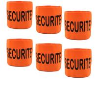 PATOUTATIS - Lot 6 brassards élastiques SECURITE orange fluo (1 (S))