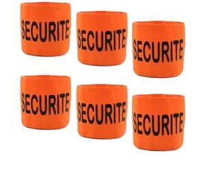 PATOUTATIS - Lot 6 brassards élastiques SECURITE orange fluo (2 (L))