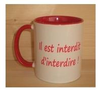 Patoutatis - Mug blanc intérieur rouge - Il est interdit d'interdire Blanc G