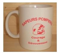 Patoutatis - Mug blanc - Sapeurs Pompiers Courage et dévouement Blanc G