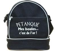 Patoutatis - Sac bandouliere pour 3 boules de petanque - Mes boules c'est de l'or - noir Noir G