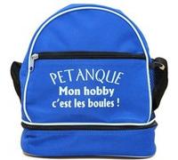 Patoutatis - Sac bandouliere pour 3 boules de petanque - Mon hobby c'est les boules - bleu Bleu G
