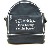 Patoutatis - Sac bandouliere pour 3 boules de petanque - Mon hobby c'est les boules - noir Noir G