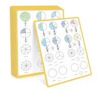 PATPAT® Cartes d'apprentissage des mathématiques, cartes flash éducatives avec modèles de fractions circulaires pour enfants, enseigner les chiffres, les dénominateurs, les fractions équivalentes et