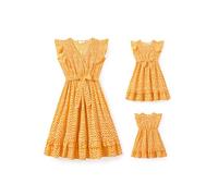 PatPat Ensemble de Robes pour mère et Fille : Robe à Pois avec Manches flottantes pour Une Tenue Parfaite en Famille, Robes pour bébé - Filles/Femmes, 3-4 Ans