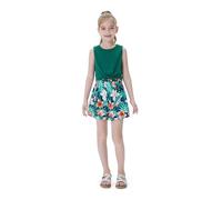 PATPAT Ensemble Fille Été 2 Pièces T-Shirt Manches Courtes & Short Sportif | Tenue Plage Vacances, Anniversaire Cadeau, École ou Loisirs Vêtements Confortables pour Enfants 3-61 Ans (Léger, Respirant)