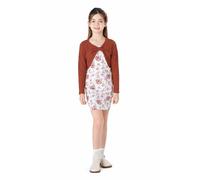 PatPat Ensemble Robe et Cardigan pour Fille - Robe de Princesse et Cardigan à Manches Longues pour la rentrée des Classes, Un Anniversaire, Une fête, Un Banquet et des Vacances