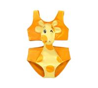 PATPAT Maillot de bain une pièce pour fille avec découpe - Maillot de bain tendance pour 2 à 6 ans, Orange, 4-5 ans